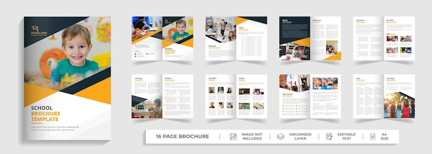 School admission 16 page bifold brochure template design