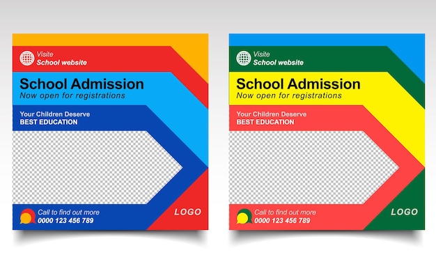 School admission banner design back to school poster design