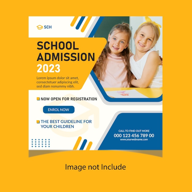 School admission banner design template