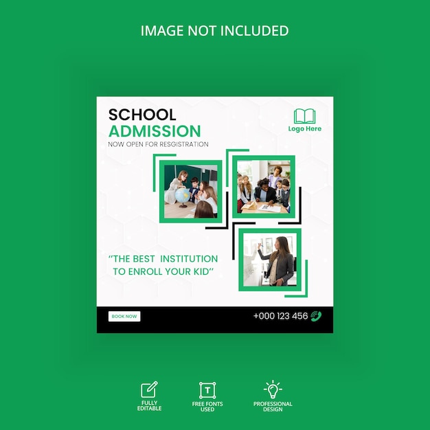 School admission banner illustration