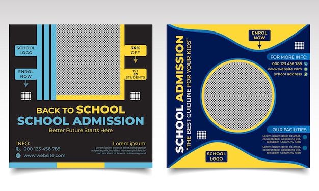 School admission banner or poster design template.