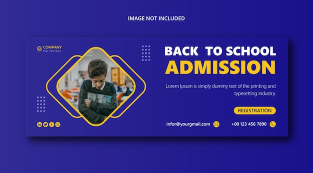 School Admission Banner Template eps