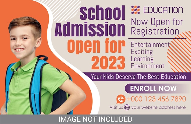 Vector school admission banner