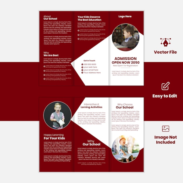 Vector school admission brochure or collage admission brochure template design