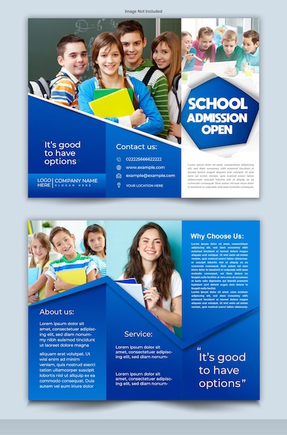 Vector school admission brochure template