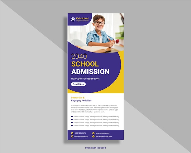School admission dl flyer or colorful rack card admission flyer template