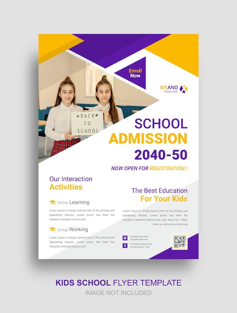 Vector school admission education flyer template