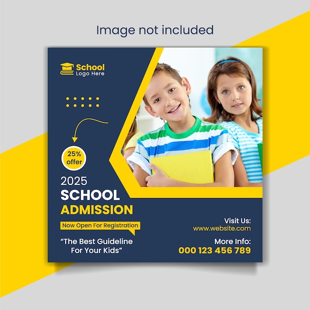 School admission education social media instagram post web banner