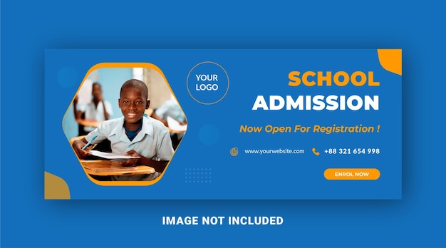 school admission education social media post and banner template