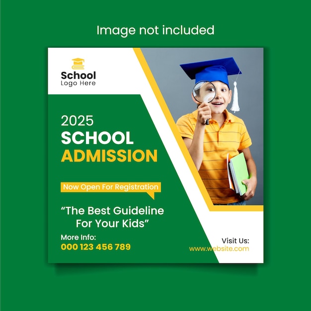 School admission education social media post web banner