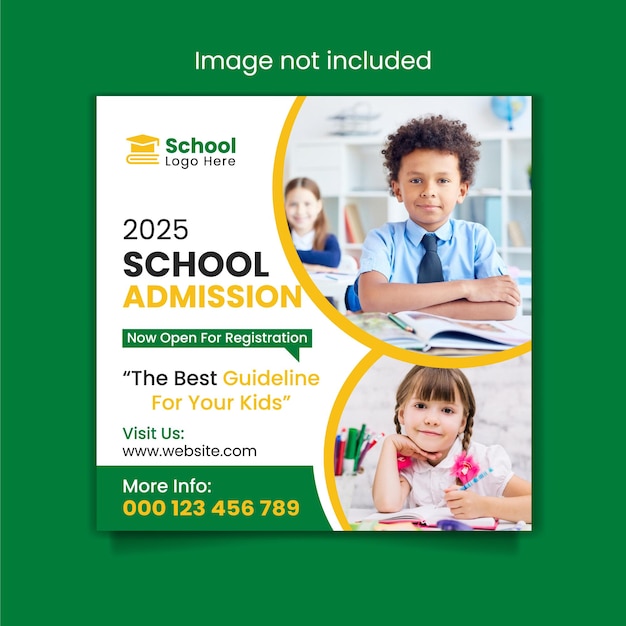 School admission education social media post web banner