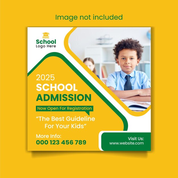 School admission education social media post web banner