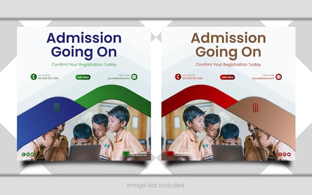 Vector school admission or education social media template premium vector, back to school admission social