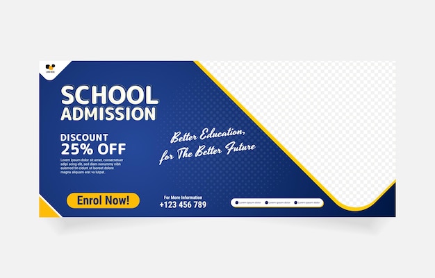 School admission enroll now template banner design