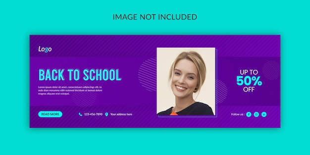 School admission facebook cover banner and social media post template