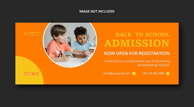 School admission facebook cover banner timeline eps