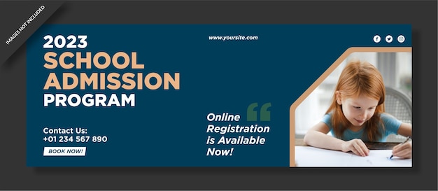 School admission facebook cover design