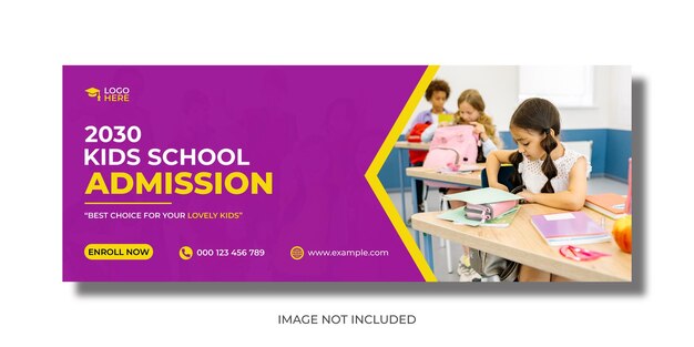 School admission facebook cover post template