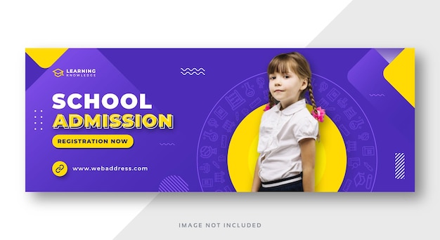 School admission facebook cover social media banner