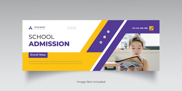 Vector school admission facebook cover template