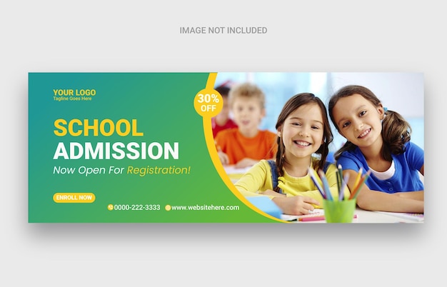 School admission facebook cover template