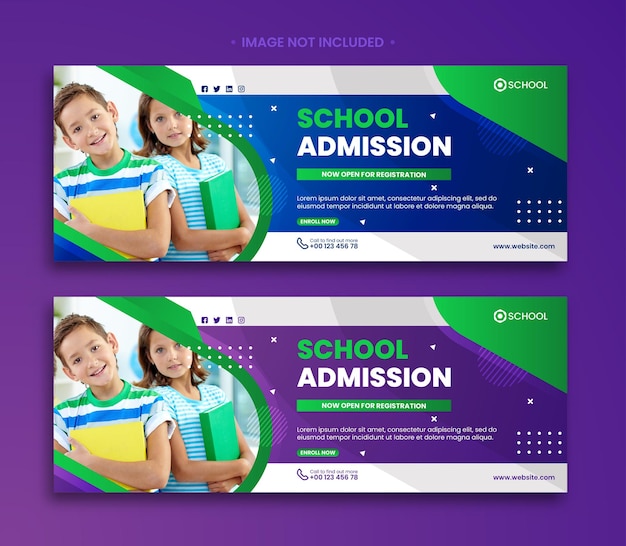 school admission facebook cover and web banner template