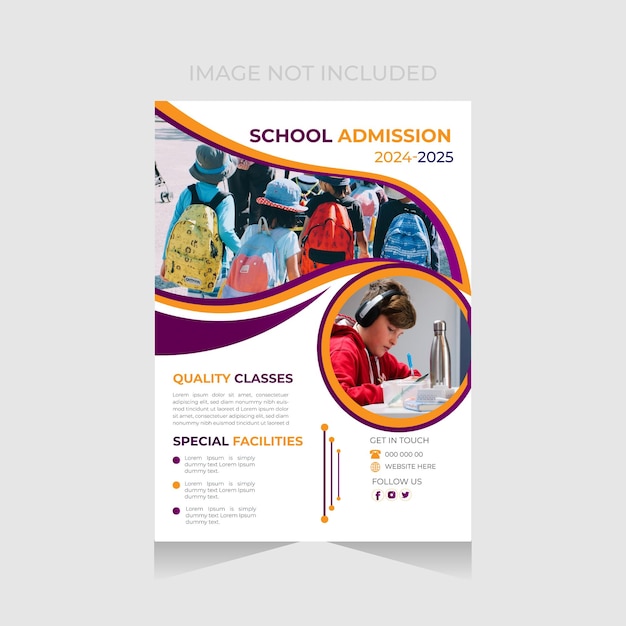 School admission flyer design template