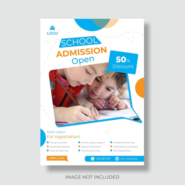 School admission flyer design template