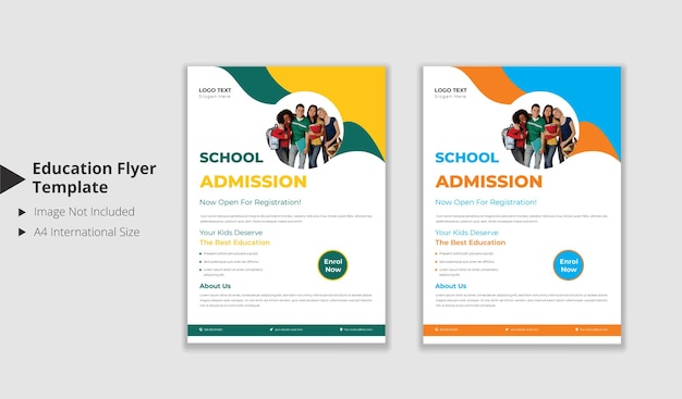 School admission flyer template