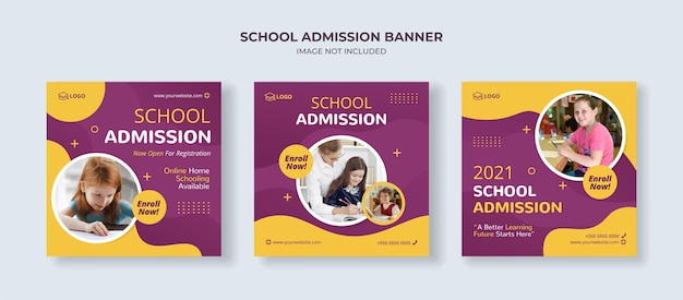 School admission instagram post template for junior