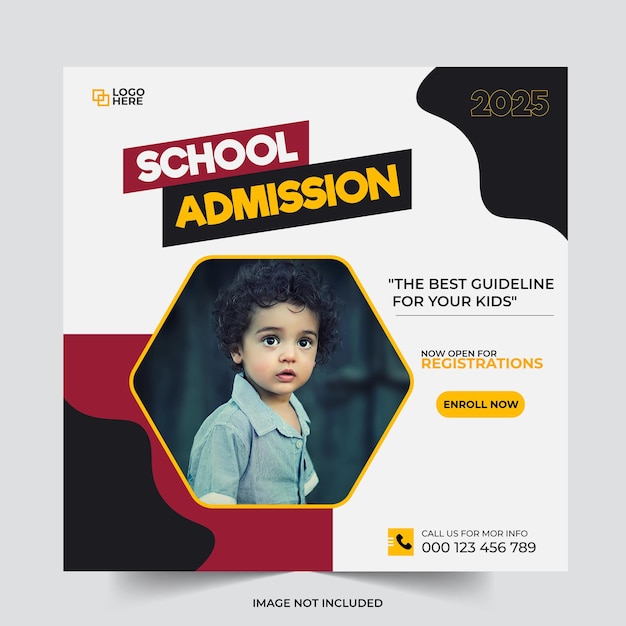 School admission instagram post template