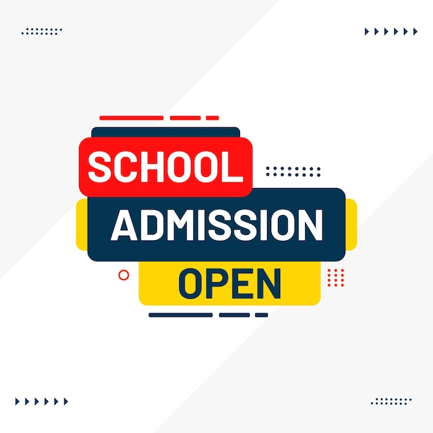 school admission open banner tag abstract shape for social media post template