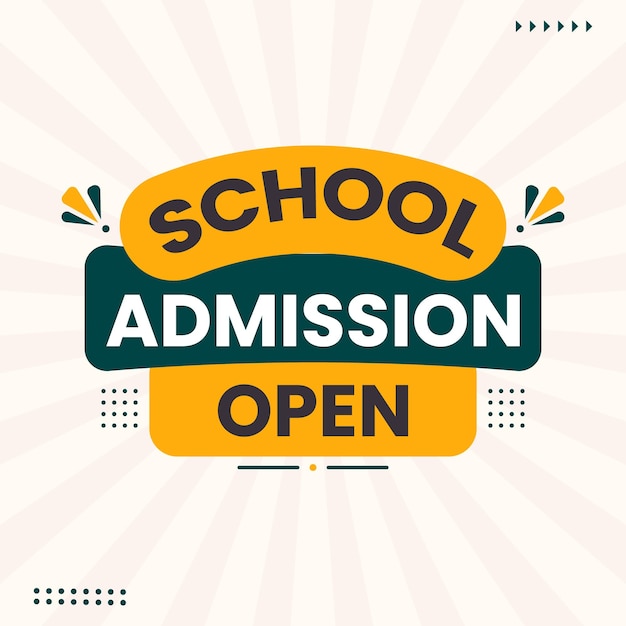 school admission open banner tag abstract shape for social media post template