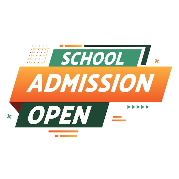 School Admission Open Tag Abstract Shape For Social Media Post Free Vector