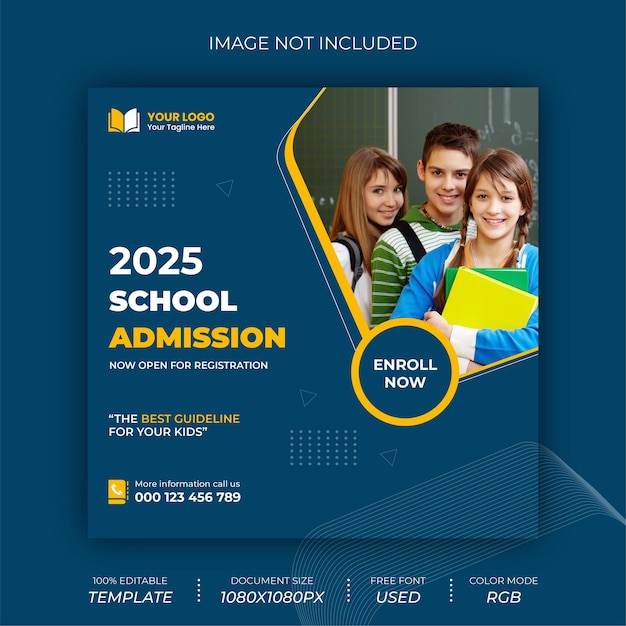 School admission post banner design