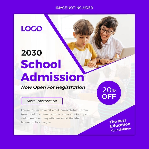 School Admission Post Template Design