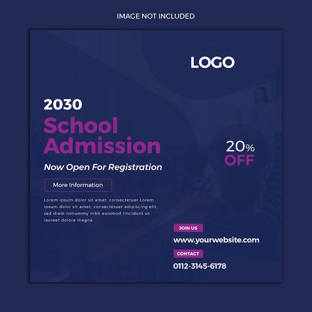 School admission post template design