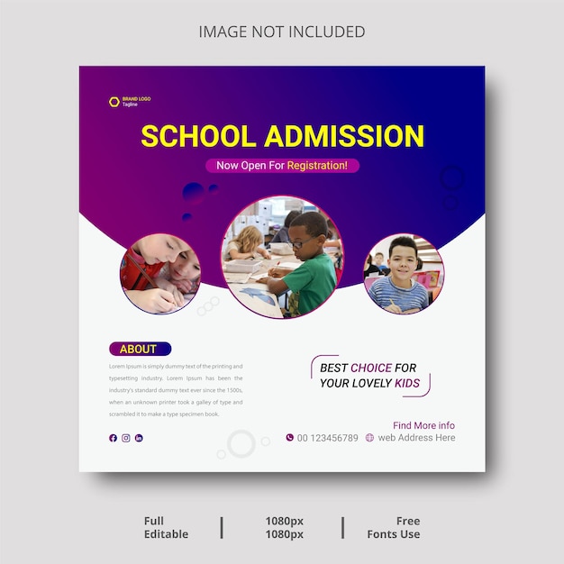 School admission post template school admission facebook post template