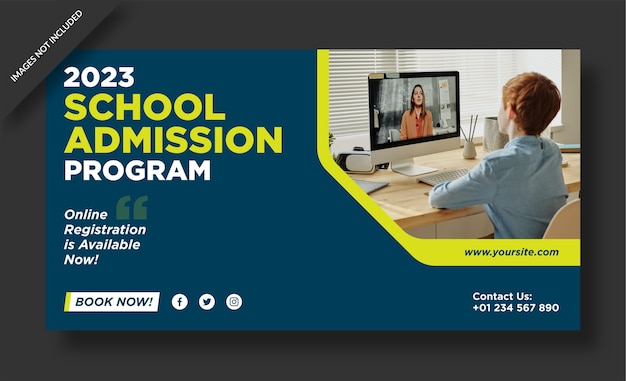 School admission program banner template design