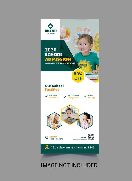 school admission roll up banner design