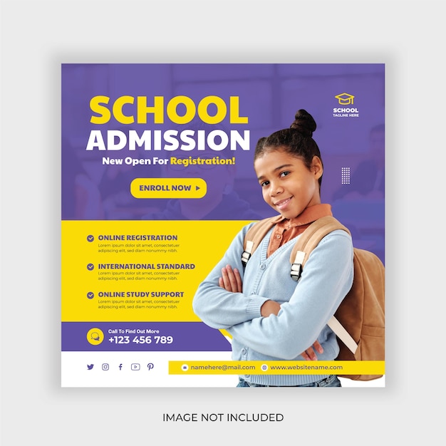 School admission social media banner design