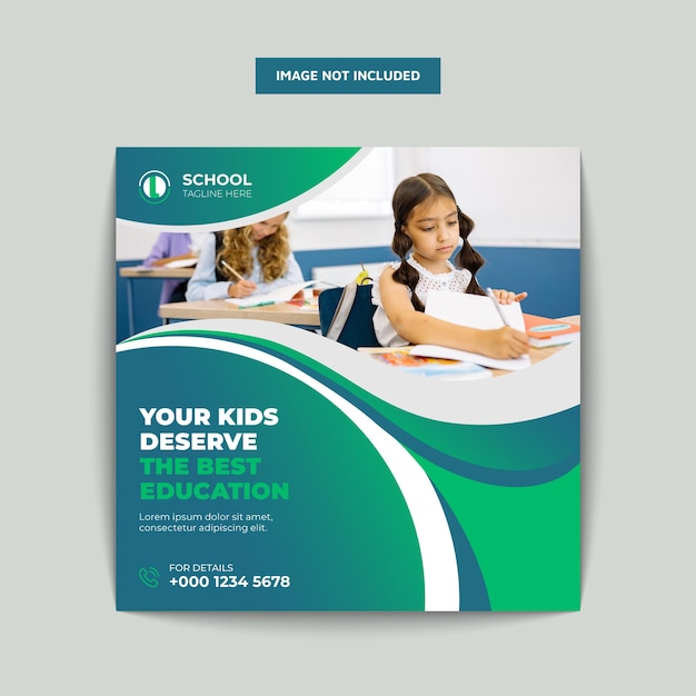 School admission social media banner template