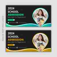 Vector school admission social media bill board template vector design