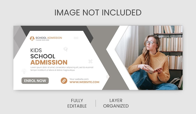 School admission social media facebook cover and web banner template