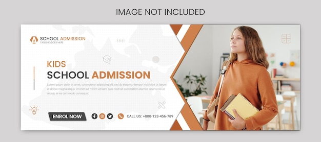 School admission social media facebook cover and web banner template