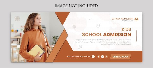 School admission social media facebook cover and web banner template