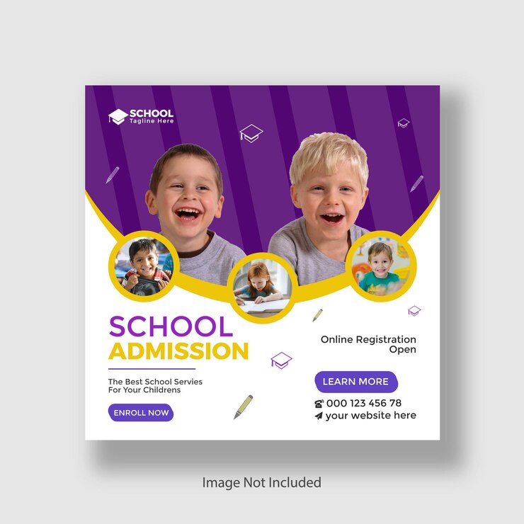 School admission Social Media and Instagram Post Design Template