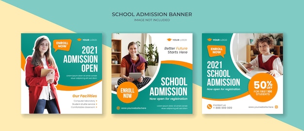 School admission social media instagram post template