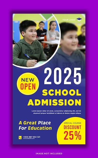 School admission social media post or banner template