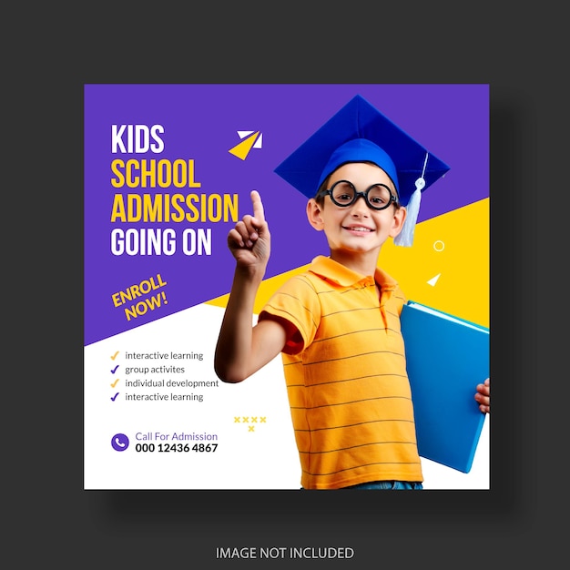 school admission social media post banner